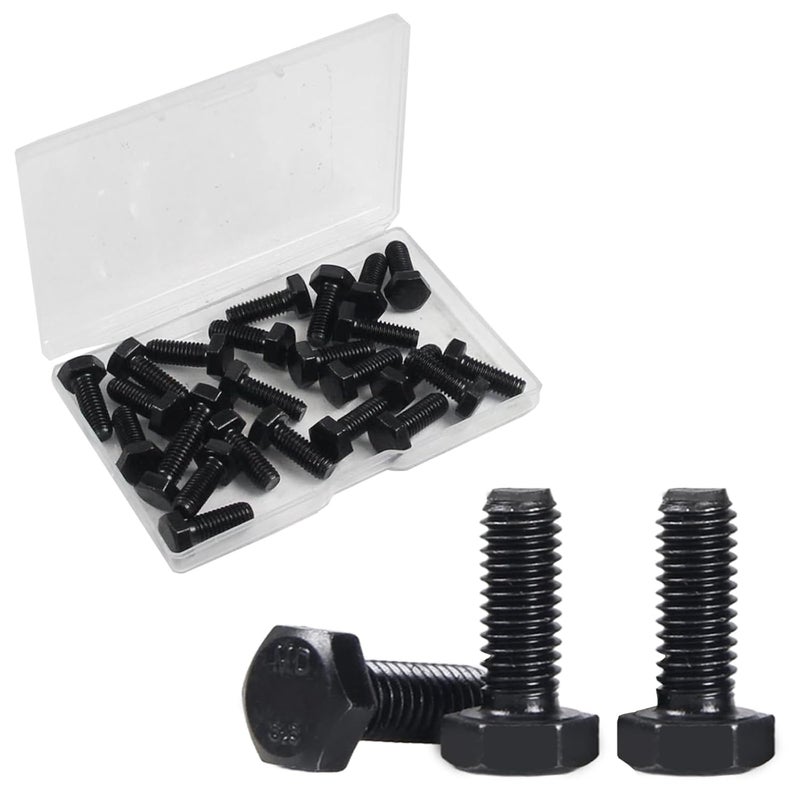 Yinpecly M6 Hex Bolts, M6-1.0 x 16mm Hex Head Bolts, Carbon Steel Grade 8.8, Black Oxide Finish, Full Thread,Metric Hexagon Head Bolts Right Hand External Hex Drive, 25 PCS - Image 1